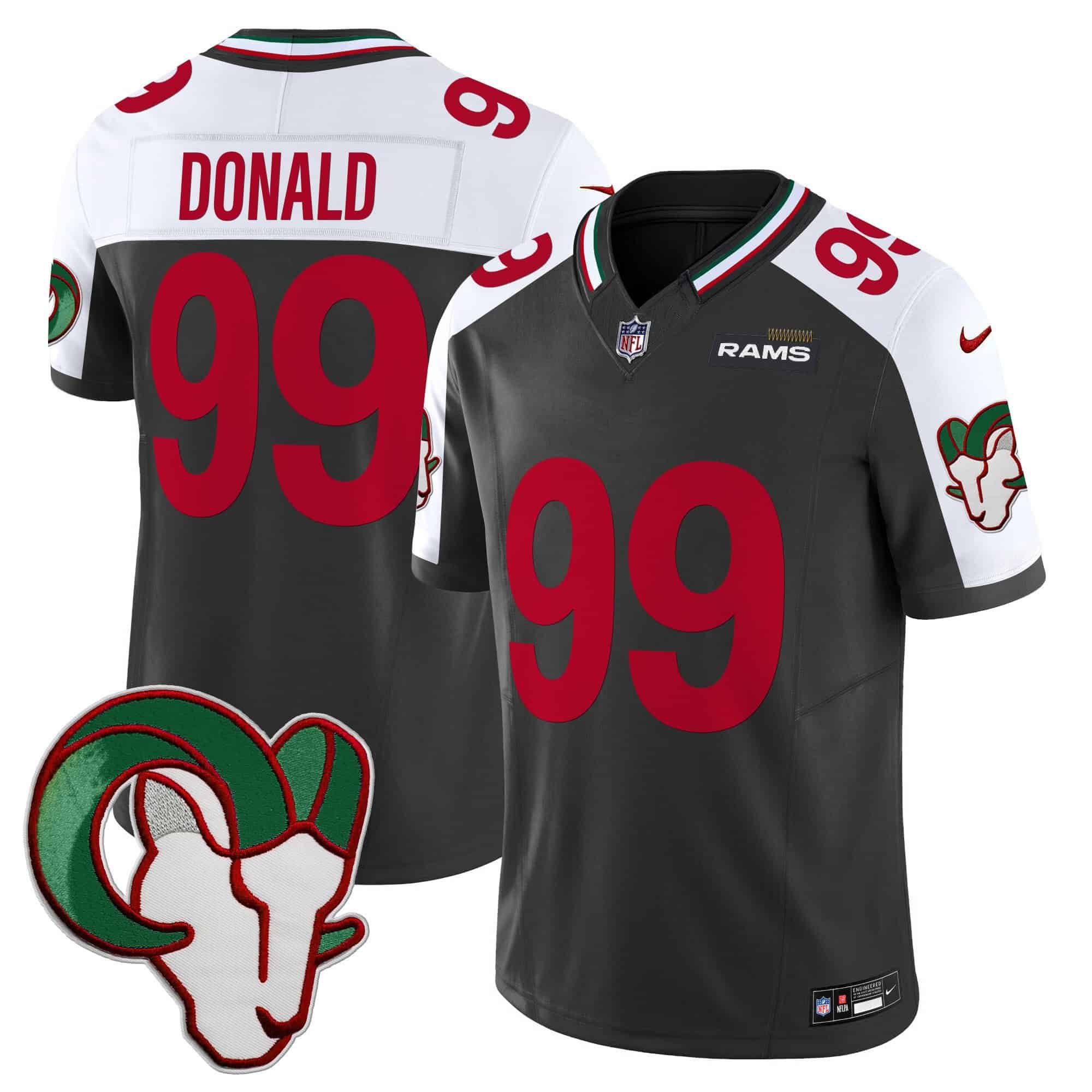 Men Los Angeles Rams #99 Donald Black 2024 Nike Mexico Vapor Limited NFL Jersey style 1
